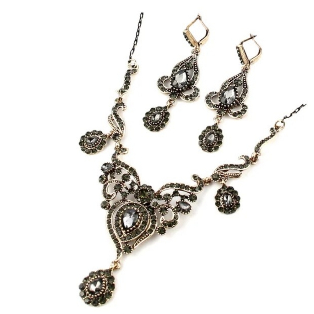 Turkish Vintage Loking JewelrySet for Women,NEW,2Pcs,Ancient,Wedding, Bridal Set - Picture 8 of 17